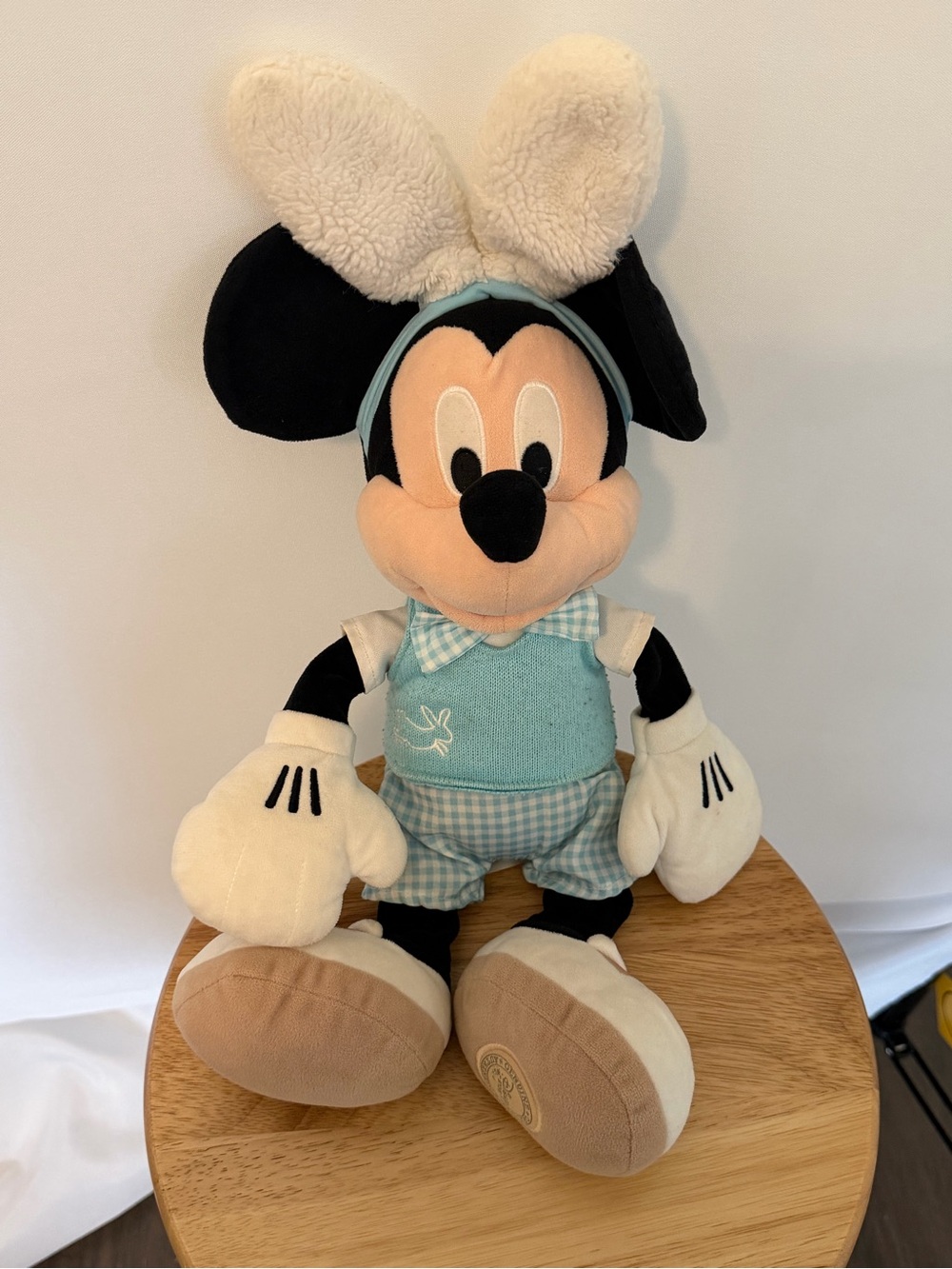 Disney Mickey Plush in Black, Light Blue & Cream Outfit